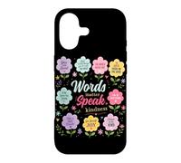 Custodia per iPhone 17 Words Matter Speak Gentilezza Grafica floreale positiva