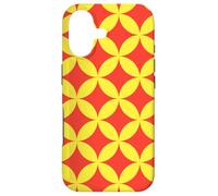 Custodia per iPhone 17 Yellow Red Circles Ovals Curves Chinese Wave Retro Pattern