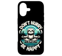 Custodia per iPhone 17 Zen Sloth Meditation Mantra Don't Hurry Be Happy