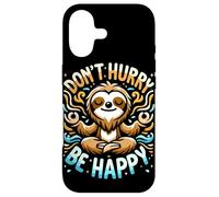 Custodia per iPhone 17 Zen Sloth Meditation Mantra Don't Hurry Be Happy