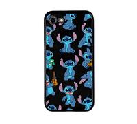 Custodia per iPhone 7-8 - SE 2022 Ufficiale Lilo & Stitch Pattern Silicone Nero per proteggere il tuo cellulare. Scegli il tipo di cover che ti piace di più con licenza ufficiale Disney