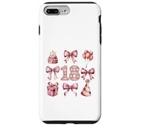Custodia per iPhone 7 Plus/8 Plus 18° Compleanno Ragazza Coquette Fiocchi Rosa Diciotto Anni
