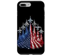 Custodia per iPhone 7 Plus/8 Plus 4th of July Fighter Jet US Flag American Military Planes