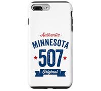 Custodia per iPhone 7 Plus/8 Plus 507 Minnesota Codice Area Distressed Autentico Blu Testo