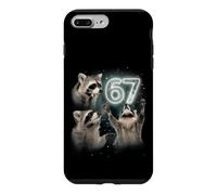 Custodia per iPhone 7 Plus/8 Plus 67 Meme Racoon Howling At The Moon 67 T-Shirt 6 7 Halloween