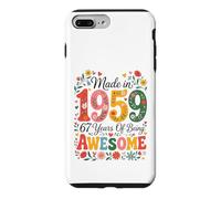 Custodia per iPhone 7 Plus/8 Plus 67 Year Old Made in 1959 Retro Floral 67th Birthday Women