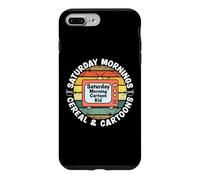 Custodia per iPhone 7 Plus/8 Plus 70s 80s 90s Retro Kid sabato mattina cereali e cartoni animati