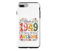 Custodia per iPhone 7 Plus/8 Plus 77 Year Old Made in 1949 Retro Floral 77th Birthday Women
