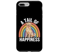 Custodia per iPhone 7 Plus/8 Plus A Tail of Happiness Golden Retriever Retro Rainbow