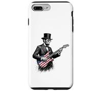 Custodia per iPhone 7 Plus/8 Plus Abraham Lincoln Playing Guitar Patriotic Funny July 4th