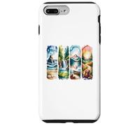 Custodia per iPhone 7 Plus/8 Plus Acquerello Natura Paesaggi Avventura all'aperto