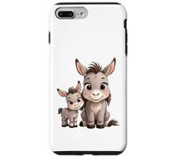 Custodia per iPhone 7 Plus/8 Plus Adorabile asino Madre Baby Cute Cartoon Design
