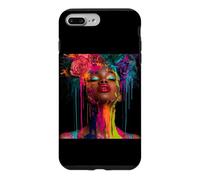 Custodia per iPhone 7 Plus/8 Plus Afro Americano Donna Floreale Afro Colore Dipinto Vis