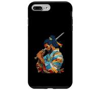 Custodia per iPhone 7 Plus/8 Plus Afro Americano Samurai Anime Cartoon Giapponese Bushido Guerriero