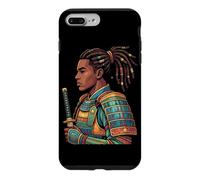 Custodia per iPhone 7 Plus/8 Plus Afro Samurai Warrior Katana Anime Giapponese Orgoglio Nero