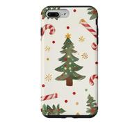 Custodia per iPhone 7 Plus/8 Plus Albero di Natale modello rosso bianco Candy Cane