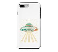 Custodia per iPhone 7 Plus/8 Plus Alien Universo UFO Rapimento Spazio Fascio Extraterrestre