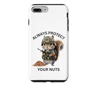 Custodia per iPhone 7 Plus/8 Plus Always Protect Your Nuts Cute Scoiattolo Indossare Militare