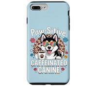 Custodia per iPhone 7 Plus/8 Plus Amante del caffè canino con caffeina Vintage Husky Paw-sitive