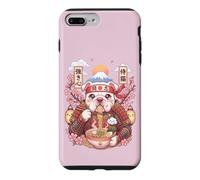 Custodia per iPhone 7 Plus/8 Plus American Bulldog Samurai Giappone Kawaii Grafica Ramen Pasta