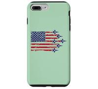 Custodia per iPhone 7 Plus/8 Plus American Flag Patriotic Fighter Jet Airplane Flyover 4th