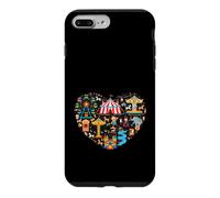 Custodia per iPhone 7 Plus/8 Plus Amore Circus Carnevale Cuore Parco Divertimenti Amante