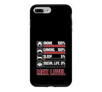 Custodia per iPhone 7 Plus/8 Plus Anime Gaming Livello massimo Statistiche divertenti dei giocatori Otaku Introverso