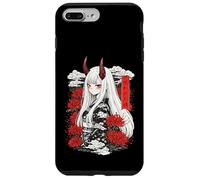 Custodia per iPhone 7 Plus/8 Plus Anime Oni Ragazza Giapponese Kanji Ragno Giglio Fiori Harajuku