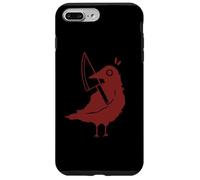 Custodia per iPhone 7 Plus/8 Plus Anni '90 Y2K Sinister Crow con coltello nel becco.