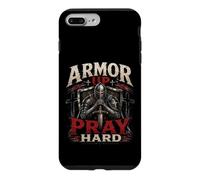 Custodia per iPhone 7 Plus/8 Plus Armor Up Pray Hard Christian Warrior Knight Faith