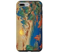 Custodia per iPhone 7 Plus/8 Plus Arte cinese vintage della gru dell'alba della barca sul