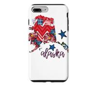Custodia per iPhone 7 Plus/8 Plus Arte regionale con stelle scozzesi floreali dell'Alaska