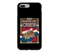 Custodia per iPhone 7 Plus/8 Plus Bandiera della Croazia della costa della Dalmazia Vintage Travel Graphic
