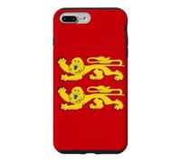Custodia per iPhone 7 Plus/8 Plus Bandiera della Normandia, leoni gialli, uomo donna rosso