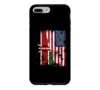 Custodia per iPhone 7 Plus/8 Plus Bandiera Kenya USA invecchiata - metà americana