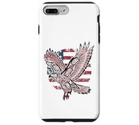 Custodia per iPhone 7 Plus/8 Plus Bandiera patriottica dei nativi americani indiani dalla coda rossa Hawk USA