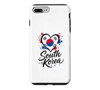 Custodia per iPhone 7 Plus/8 Plus Bandiera turistica a forma di cuore con scritta «I Love South Korea»