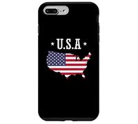 Custodia per iPhone 7 Plus/8 Plus Bandiera USA con bordo paese