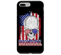 Custodia per iPhone 7 Plus/8 Plus Baseball American Flag Skull Sunglass Patriotic 4th July