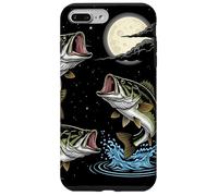 Custodia per iPhone 7 Plus/8 Plus Bass Fish Howling The Moon Vintage Pescatore Pescatore Regali