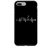 Custodia per iPhone 7 Plus/8 Plus battito cardiaco lama ECG curva animale andina alpaca