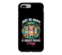 Custodia per iPhone 7 Plus/8 Plus Be Happy It Drives People Crazy Kitten Cat Fiori