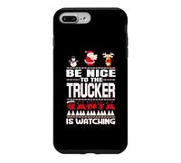 Custodia per iPhone 7 Plus/8 Plus Be Nice To The Trucker Santa Is Watching Funny Christmas
