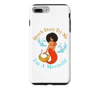 Custodia per iPhone 7 Plus/8 Plus Beach Don't Try Me I'm A Mermaid Funny Black Sirene Donne