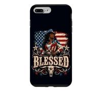 Custodia per iPhone 7 Plus/8 Plus Beata Cowgirl Nera Patriottica Western American Pride Queen