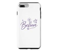 Custodia per iPhone 7 Plus/8 Plus Believe Christian Faith Cross Dove Purple Inspiring Believe