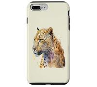 Custodia per iPhone 7 Plus/8 Plus Bellissimo ritratto leopardo acquerello