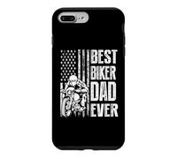 Custodia per iPhone 7 Plus/8 Plus Best Biker Dad Ever Motocrycle American Flag For Daddy