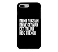 Custodia per iPhone 7 Plus/8 Plus Bevi russo, guida tedesco, mangia italiano, bacia francese divertente