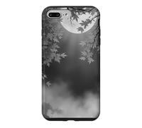 Custodia per iPhone 7 Plus/8 Plus Bianco E Nero Autunno Moonlit Night Forest Foglie